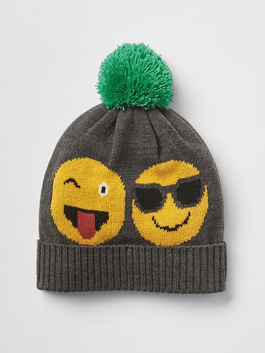Image number 1 showing, Happy face pom-pom beanie