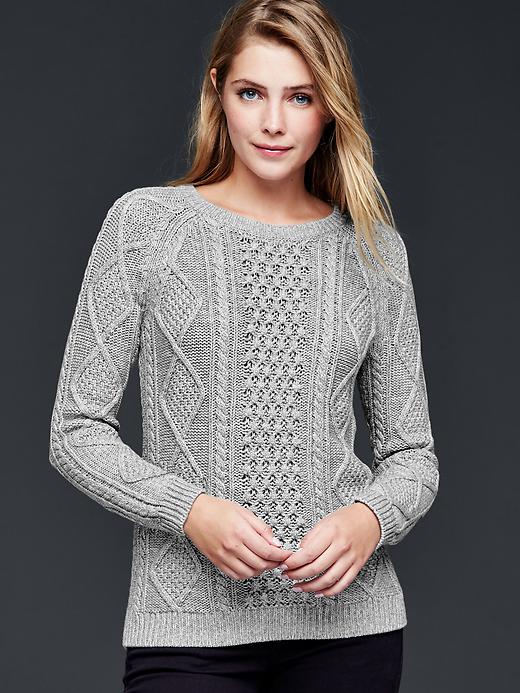 View large product image 1 of 1. Cable knit pullover sweater
