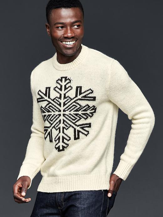 Image number 1 showing, Snowflake crew sweater