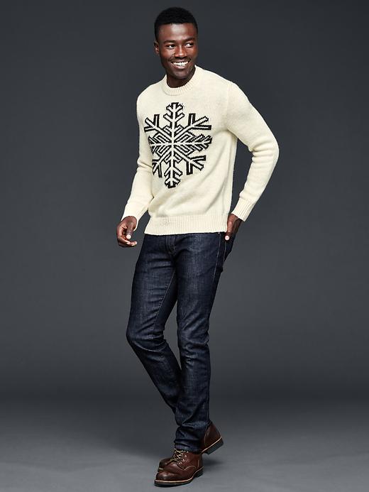 Image number 3 showing, Snowflake crew sweater