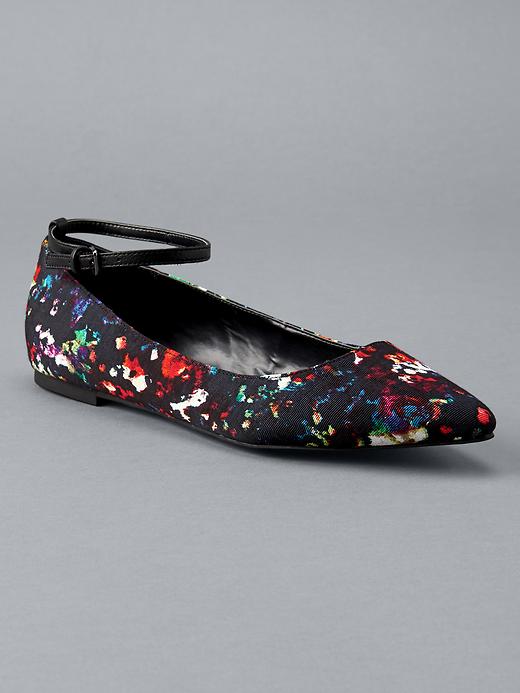 Image number 1 showing, Multicolored ankle-strap ballet flats