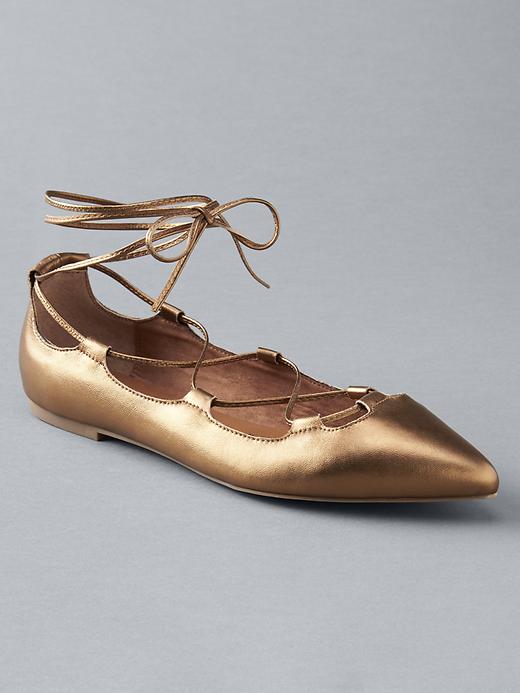 Image number 3 showing, Lace-up ballet flats