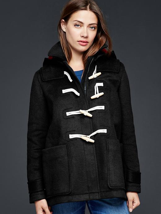 Image number 7 showing, Contrast wool toggle coat