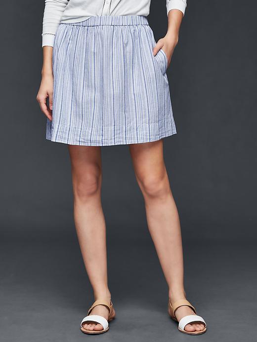 Image number 9 showing, Linen stripe mini skirt