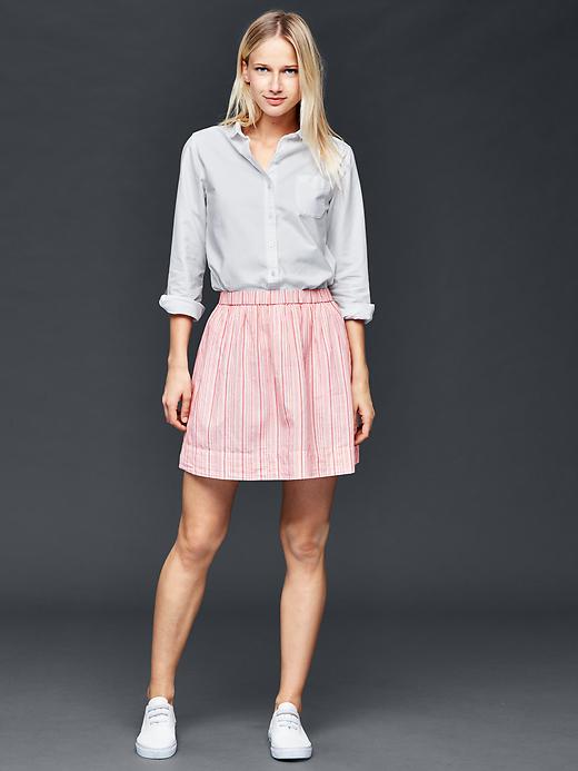 Image number 5 showing, Linen stripe mini skirt