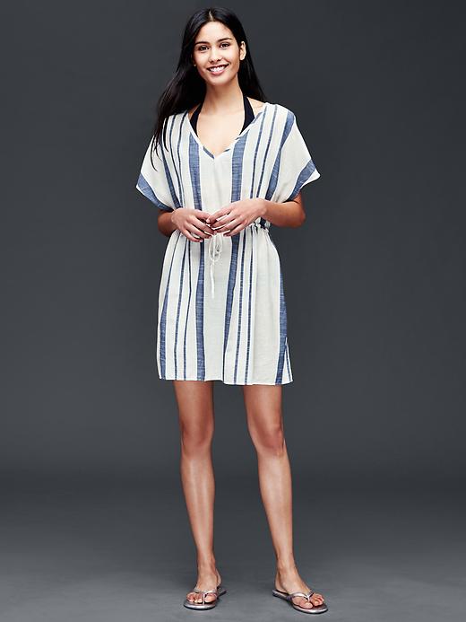 Image number 3 showing, Cotton navy stripe cover up