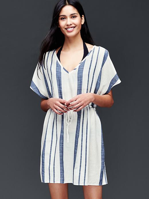 Image number 4 showing, Cotton navy stripe cover up