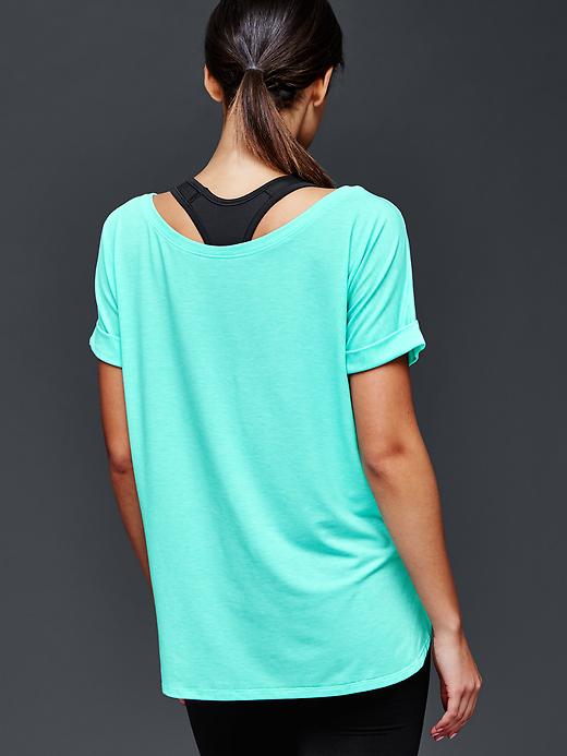 View large product image 2 of 6. GapFit Breathe roll sleeve tee