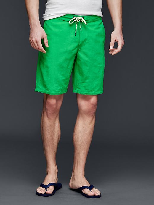 Image number 1 showing, Solid board shorts (10")