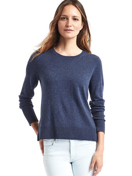 View large product image 1 of 1. Merino wool blend crewneck sweater