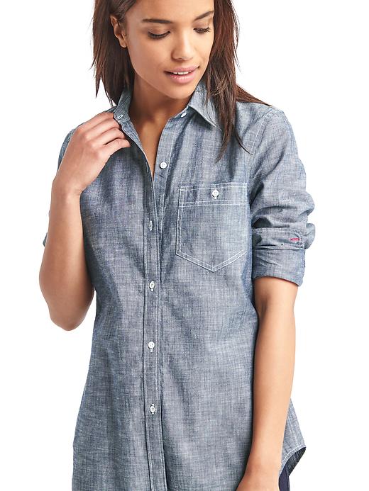 Image number 5 showing, New fitted boyfriend chambray shirt