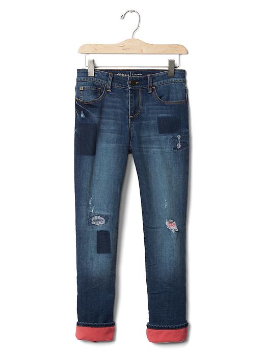 Image number 3 showing, Kids Fleece-Lined Straight Jeans with Fantastiflex