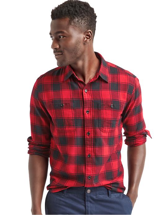 Image number 1 showing, Buffalo check flannel shirt