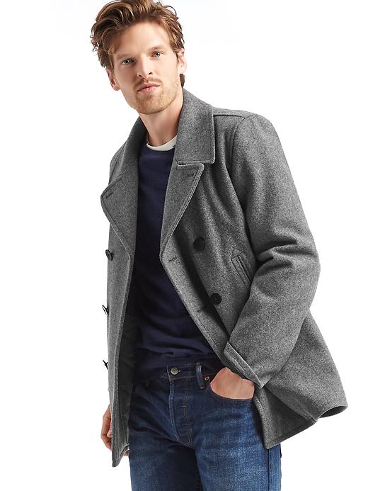 Image number 1 showing, Wool blend peacoat