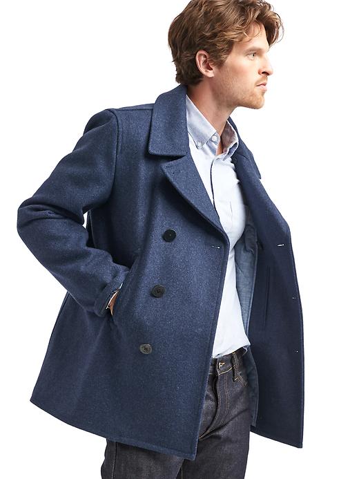 Image number 9 showing, Wool blend peacoat
