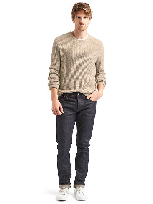 Image number 3 showing, Merino wool blend ribbed crew sweater