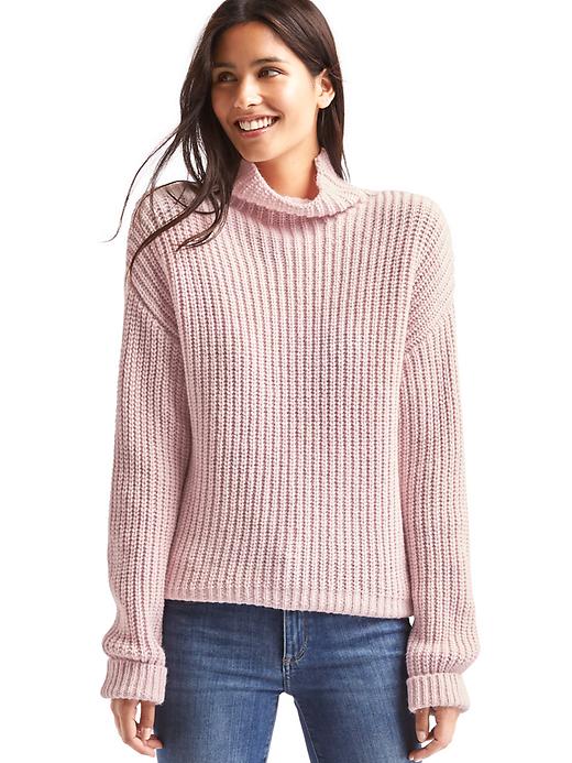 Image number 1 showing, Funnel neck shaker sweater