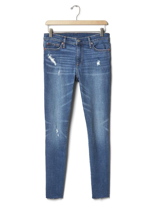 Image number 6 showing, Mid rise distressed true skinny ankle jeans