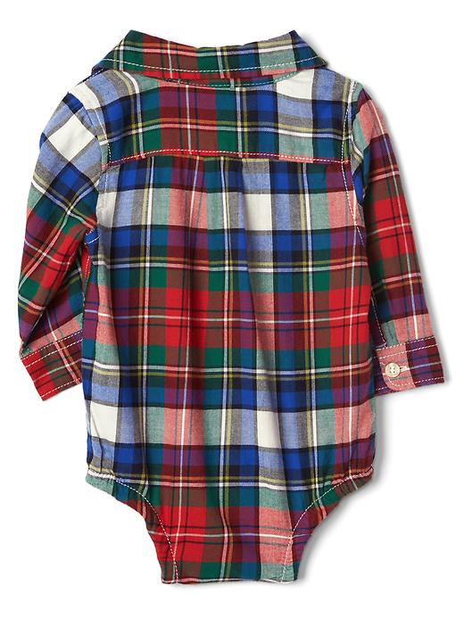 Image number 2 showing, Plaid flannel long sleeve bodysuit