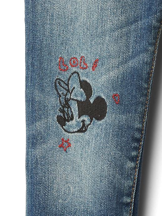 Image number 3 showing, babyGap &#124 Disney Baby Minnie Mouse embroidered high stretch jeggings