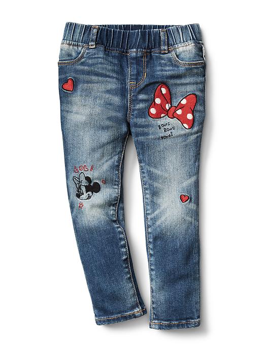 Image number 4 showing, babyGap &#124 Disney Baby Minnie Mouse embroidered high stretch jeggings