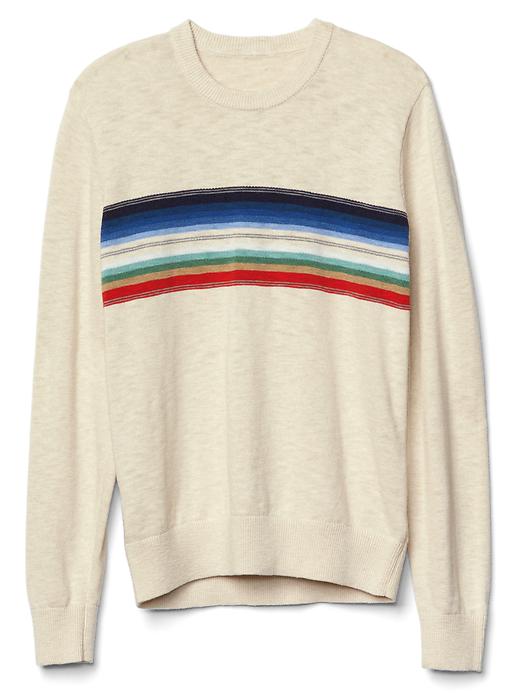 Image number 6 showing, Southwestern chest-stripe crew sweater