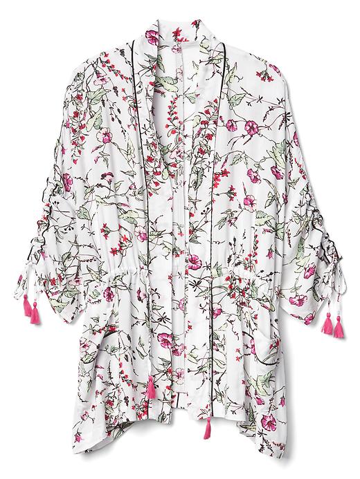 Image number 2 showing, Floral tassel-tie robe