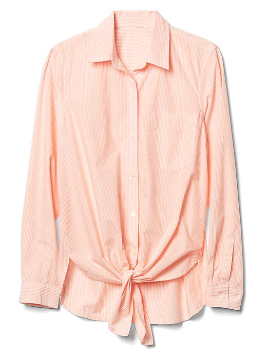 Image number 6 showing, Tie-front mini stripe shirt