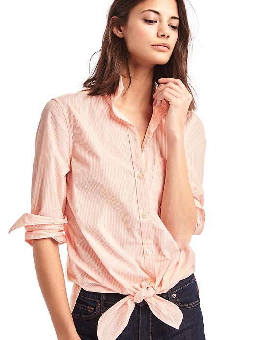 Image number 5 showing, Tie-front mini stripe shirt