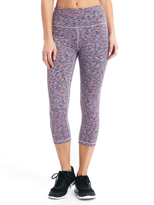 View large product image 1 of 1. gFast high rise Blackout spacedye capris