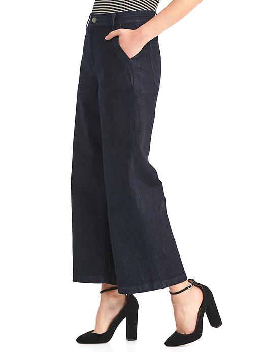 Image number 5 showing, High rise wide-leg crop jeans