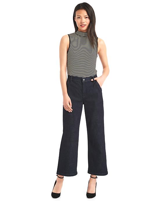 Image number 3 showing, High rise wide-leg crop jeans