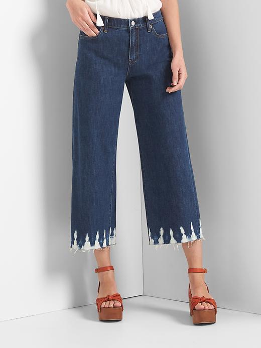 Image number 1 showing, High rise wide-leg shibori jeans
