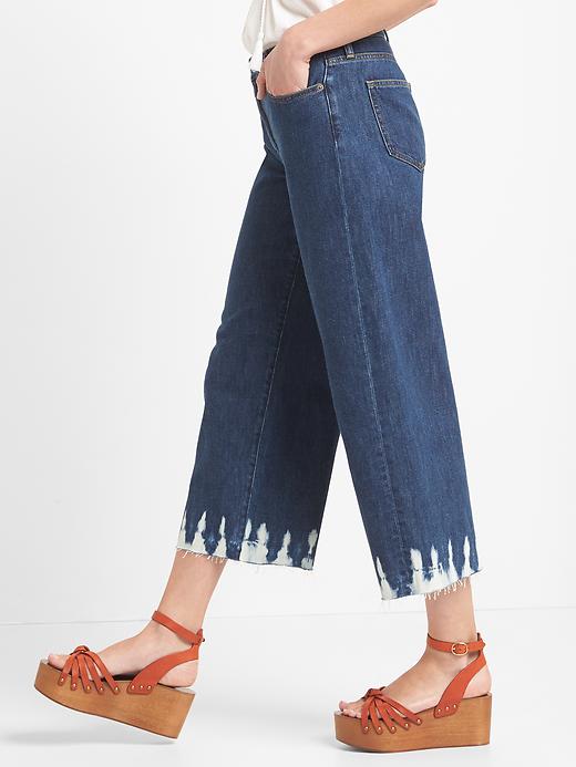 Image number 5 showing, High rise wide-leg shibori jeans