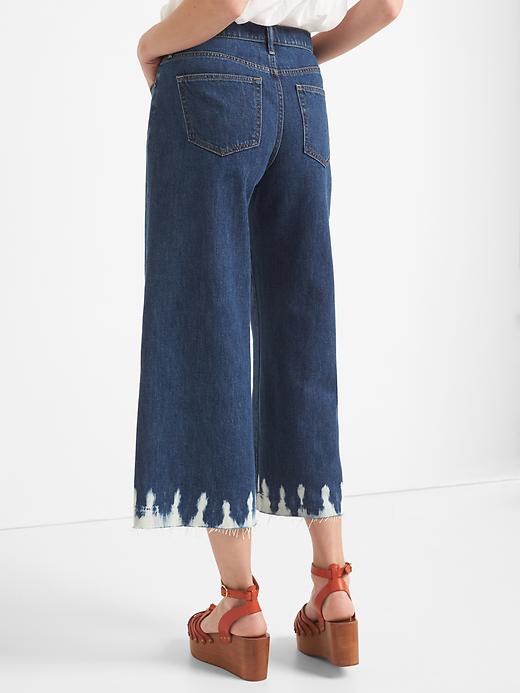 Image number 2 showing, High rise wide-leg shibori jeans