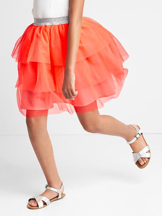 Image number 1 showing, Tulle tiered flippy skirt