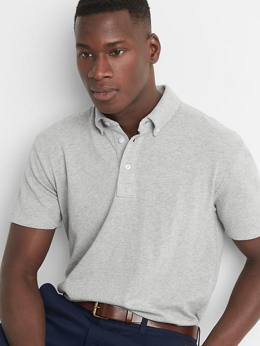 Image number 7 showing, Button down collar pique slim fit polo