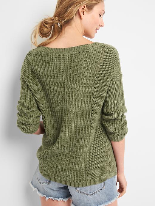 Image number 2 showing, Pointelle boatneck sweater