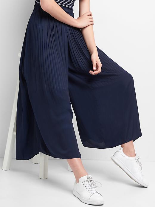 View large product image 1 of 1. Pleated wide-leg pants