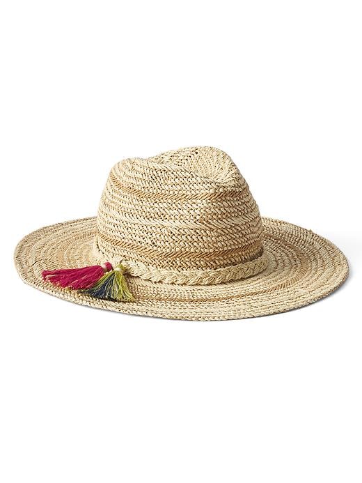 View large product image 1 of 1. Tassel wide brim fedora