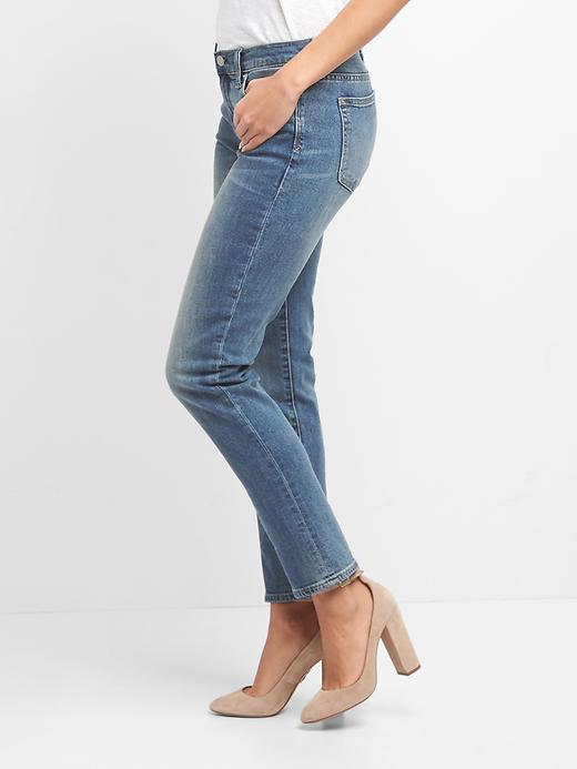 Image number 6 showing, Mid Rise Real Straight Jeans in Medium Vintage Wash