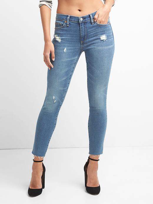 Image number 7 showing, Mid rise distressed true skinny ankle jeans