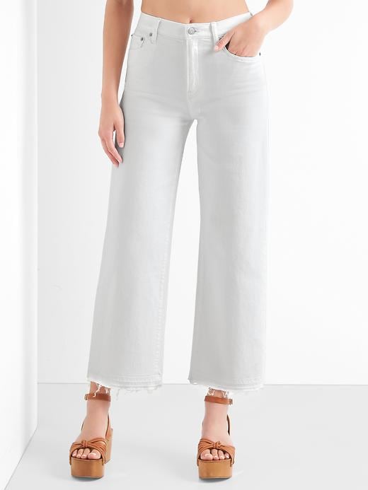 Image number 7 showing, High rise wide-leg jeans