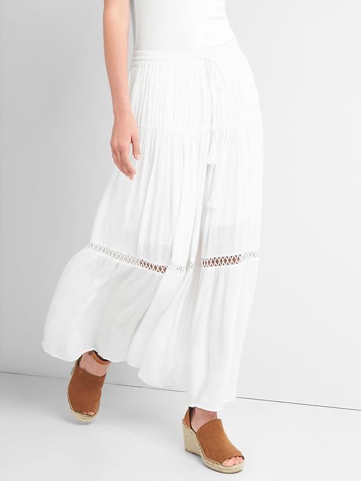 View large product image 1 of 1. Tiered maxi skirt