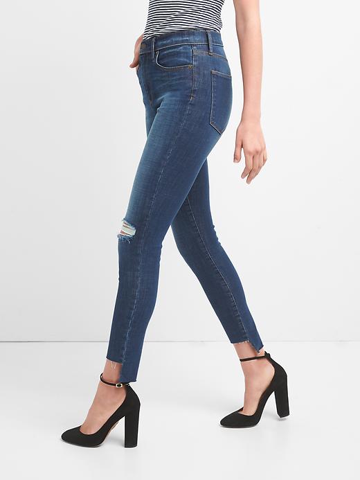 Image number 5 showing, Super High Rise True Skinny Jeans with Step-Hem in 360 Stretch