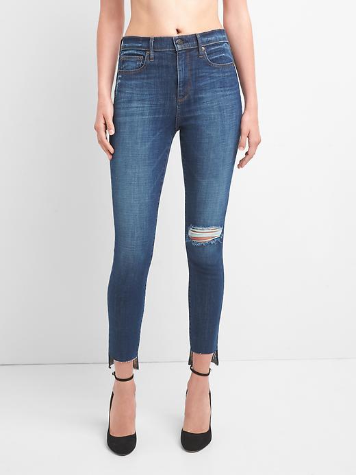 Image number 7 showing, Super High Rise True Skinny Jeans with Step-Hem in 360 Stretch