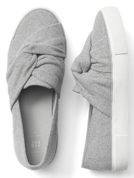 Image number 2 showing, Felt knotted slip-on sneakers