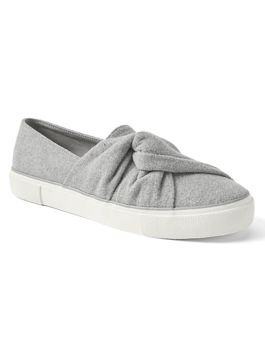 Image number 1 showing, Felt knotted slip-on sneakers