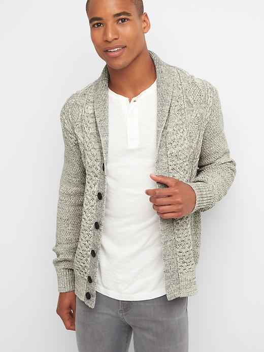 Image number 7 showing, Cable-knit cardigan