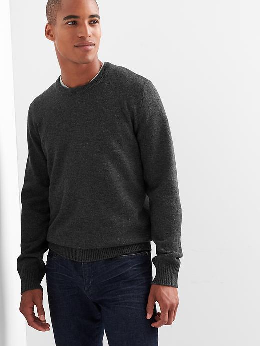 View large product image 1 of 1. Merino wool blend crewneck sweater